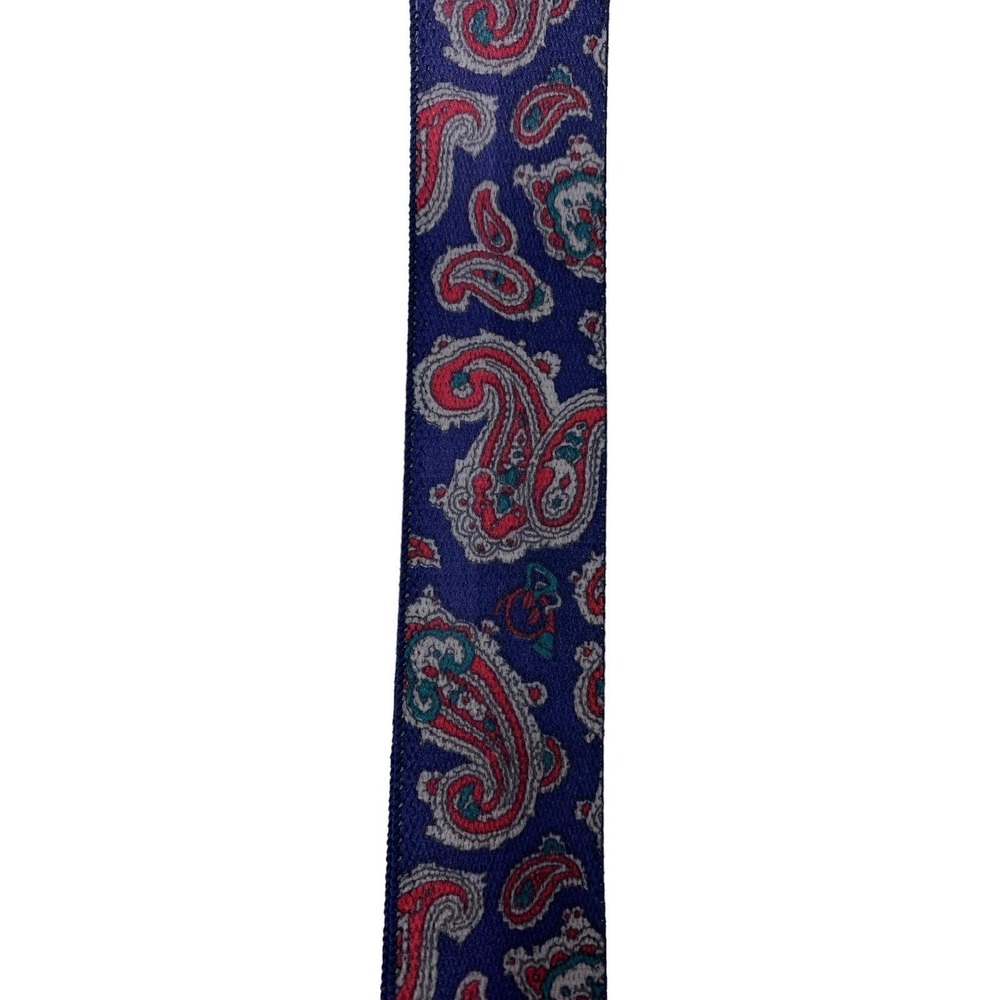 VTG Pelican Blue & Red Paisley Convertible Suspenders Braces Button Attach NWT - Picture 4 of 10